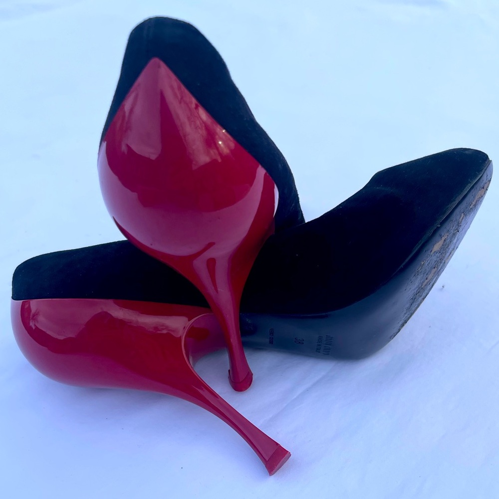 Pre-Owned Miu Miu Colorblock Pumps Black Suede Wi… - image 1